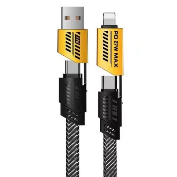 تصویر  کابل تبدیل USB / USB-C به لایتنینگ / USB-C مدل 4IN1 FAST طول 1.2 متر
