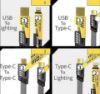 تصویر  کابل تبدیل USB / USB-C به لایتنینگ / USB-C مدل 4IN1 FAST طول 1.2 متر